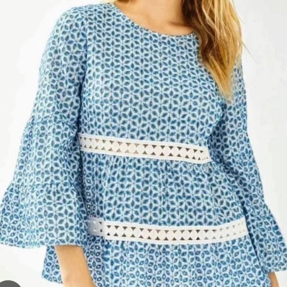Lilly Pulitzer Blue and White Top